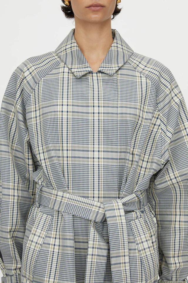 CAMILLA AND MARC - DELTA PLAID TRENCH - KHAKI PLAID