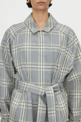 CAMILLA AND MARC - DELTA PLAID TRENCH - KHAKI PLAID