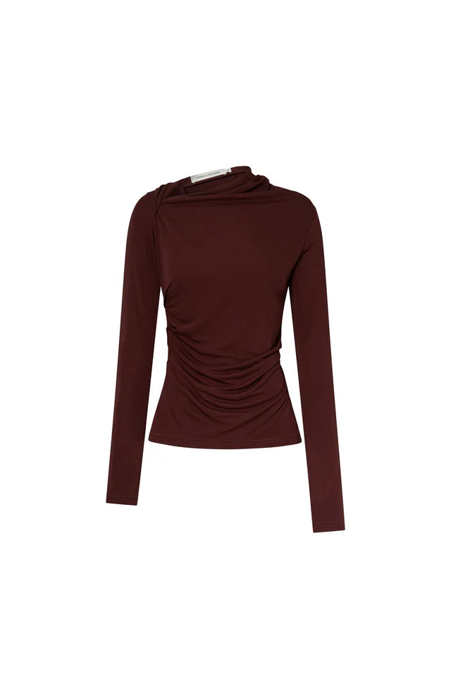 CAMILLA AND MARC - MAI LONG SLEEVE TOP - ALMANDINE
