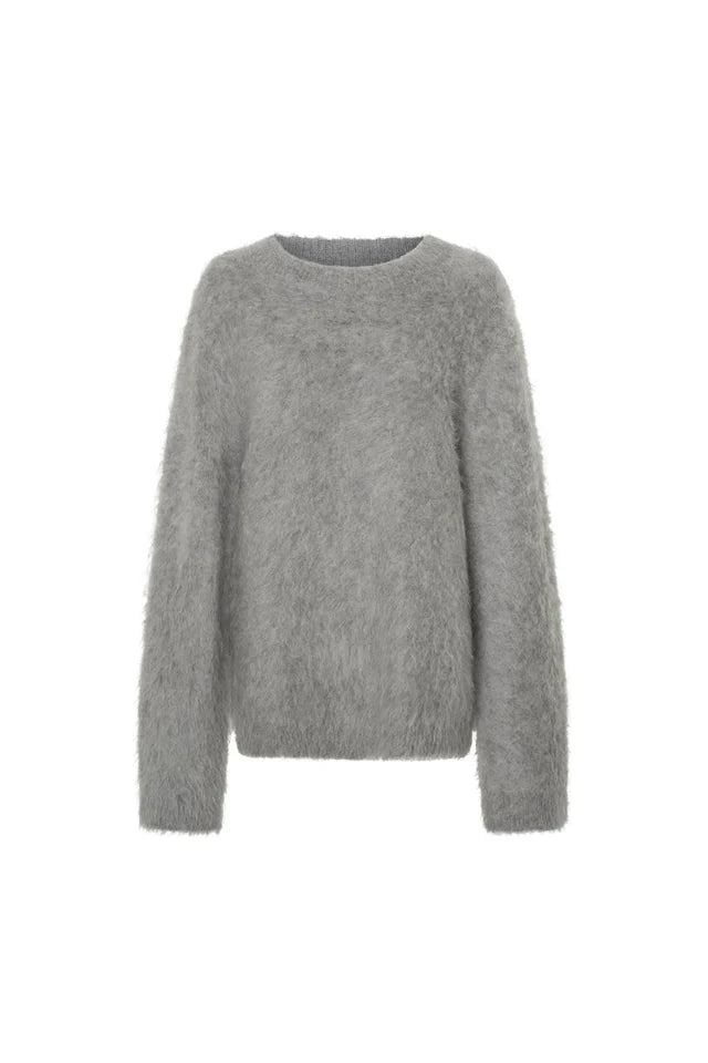 CAMILLA AND MARC - MEIER BRUSHED ALPACA KNIT SWEATER - GREY MELANGE