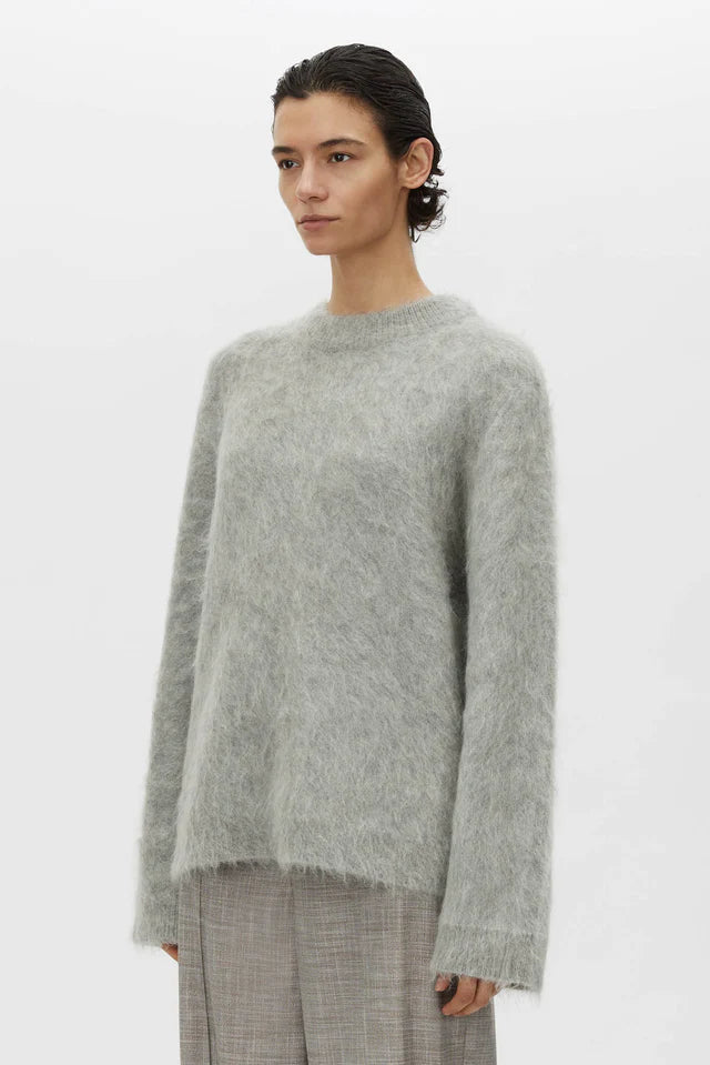 CAMILLA AND MARC - MEIER BRUSHED ALPACA KNIT SWEATER - GREY MELANGE