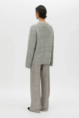 CAMILLA AND MARC - MEIER BRUSHED ALPACA KNIT SWEATER - GREY MELANGE