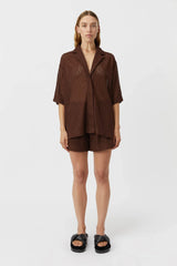 CAMILLA AND MARC - AGNA LACE SHIRT - MOCHA