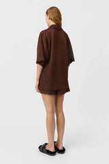 CAMILLA AND MARC - AGNA LACE SHIRT - MOCHA