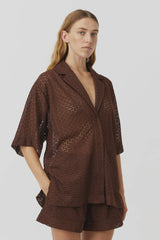 CAMILLA AND MARC - AGNA LACE SHIRT - MOCHA