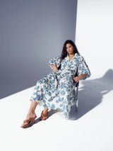 KIVARI - BLUEBELL MAXI DRESS - BLUE ECRU