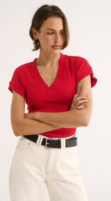 PRIMI - KELLY V TEE - RADIANT RED