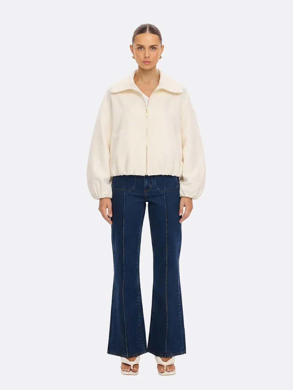 KIVARI - CASS CROPPED JACKET - IVORY