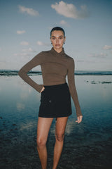 RAEF THE LABEL - JEWEL LONG SLEEVE TOP - MOCHA