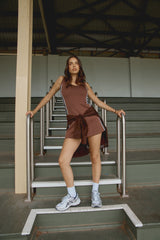 RAEF THE LABEL - MORGAN MINI DRESS - CHOCOLATE