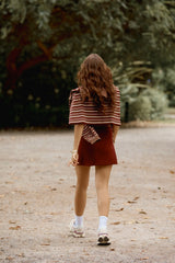 RAEF THE LABEL - PALMER MINI SKIRT - BURGUNDY