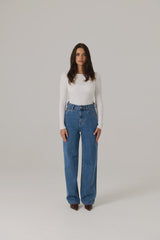 RAEF THE LABEL - ROMY HIGH RISE JEAN - MIDWASH