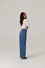 RAEF THE LABEL - ROMY HIGH RISE JEAN - MIDWASH