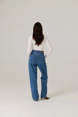RAEF THE LABEL - ROMY HIGH RISE JEAN - MIDWASH