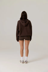 RAEF THE LABEL - FLEECE HOODIE - DARK TRUFFLE