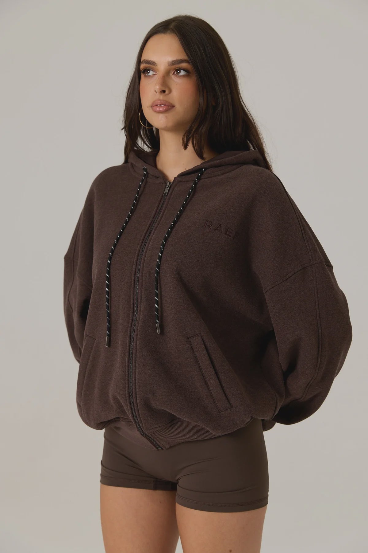 RAEF THE LABEL - FLEECE HOODIE - DARK TRUFFLE