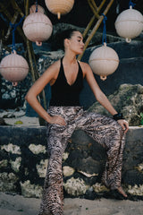 RAEF THE LABEL - CAMILA SATIN PANT - BRONZED ZEBRA