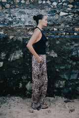 RAEF THE LABEL - CAMILA SATIN PANT - BRONZED ZEBRA