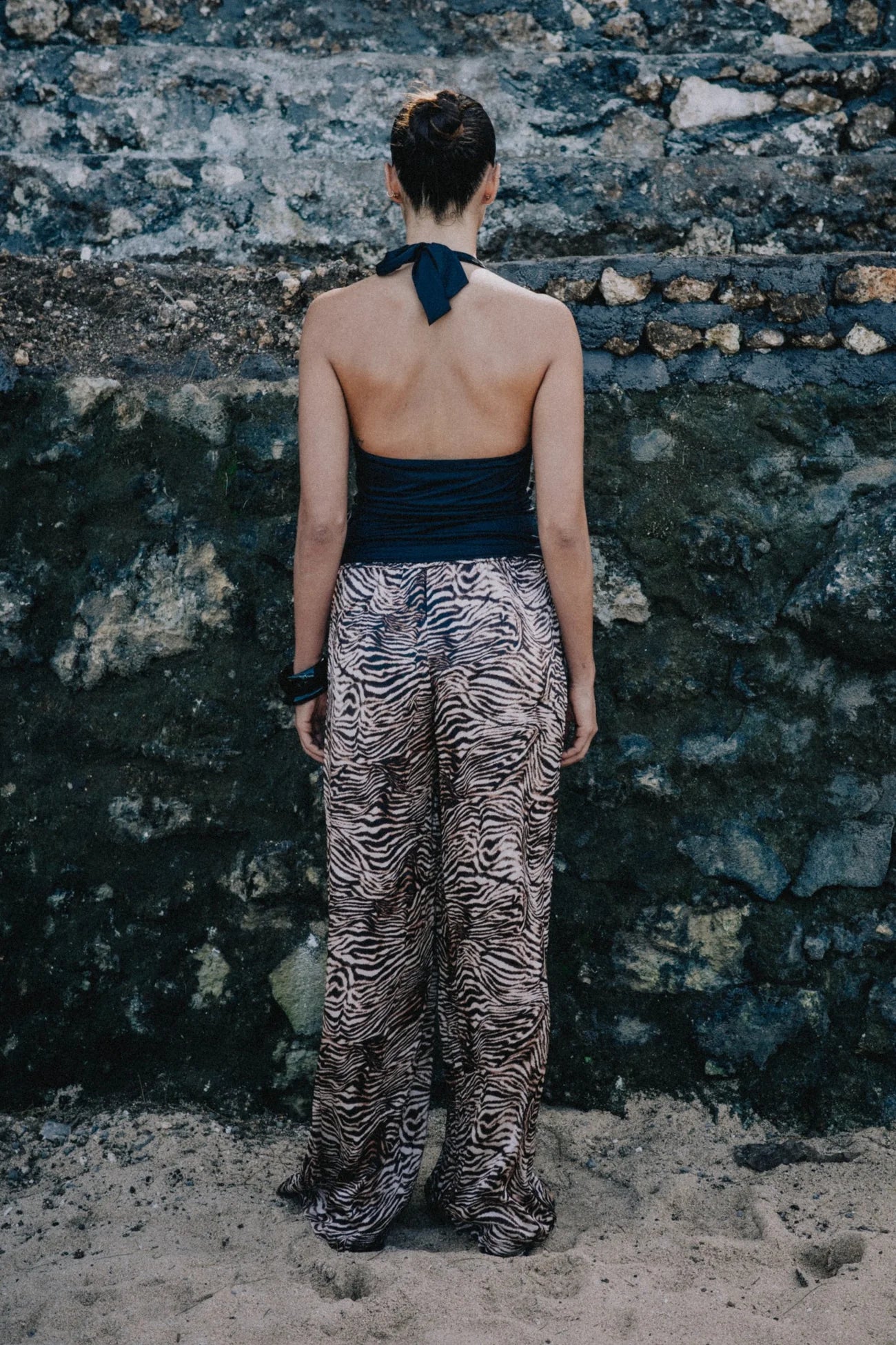 RAEF THE LABEL - CAMILA SATIN PANT - BRONZED ZEBRA