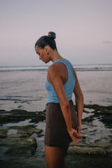 RAEF THE LABEL - VALERIE RIBBED TANK - CORNFLOWER