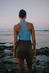 RAEF THE LABEL - VALERIE RIBBED TANK - CORNFLOWER