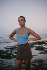 RAEF THE LABEL - VALERIE RIBBED TANK - CORNFLOWER