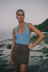RAEF THE LABEL - VALERIE RIBBED TANK - CORNFLOWER
