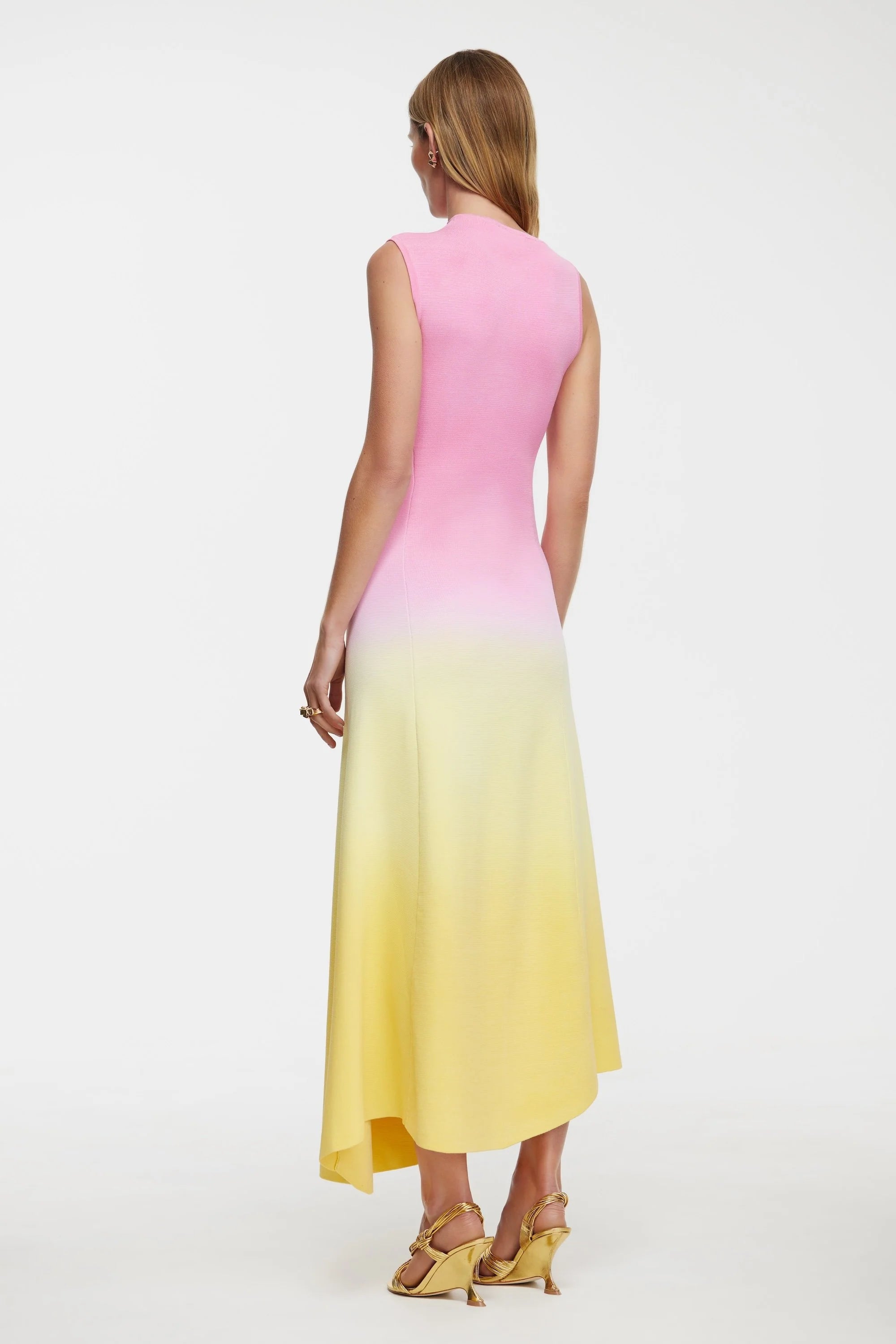 ACLER - ORKNEY MIDI DRESS - RISING SUN OMBRE