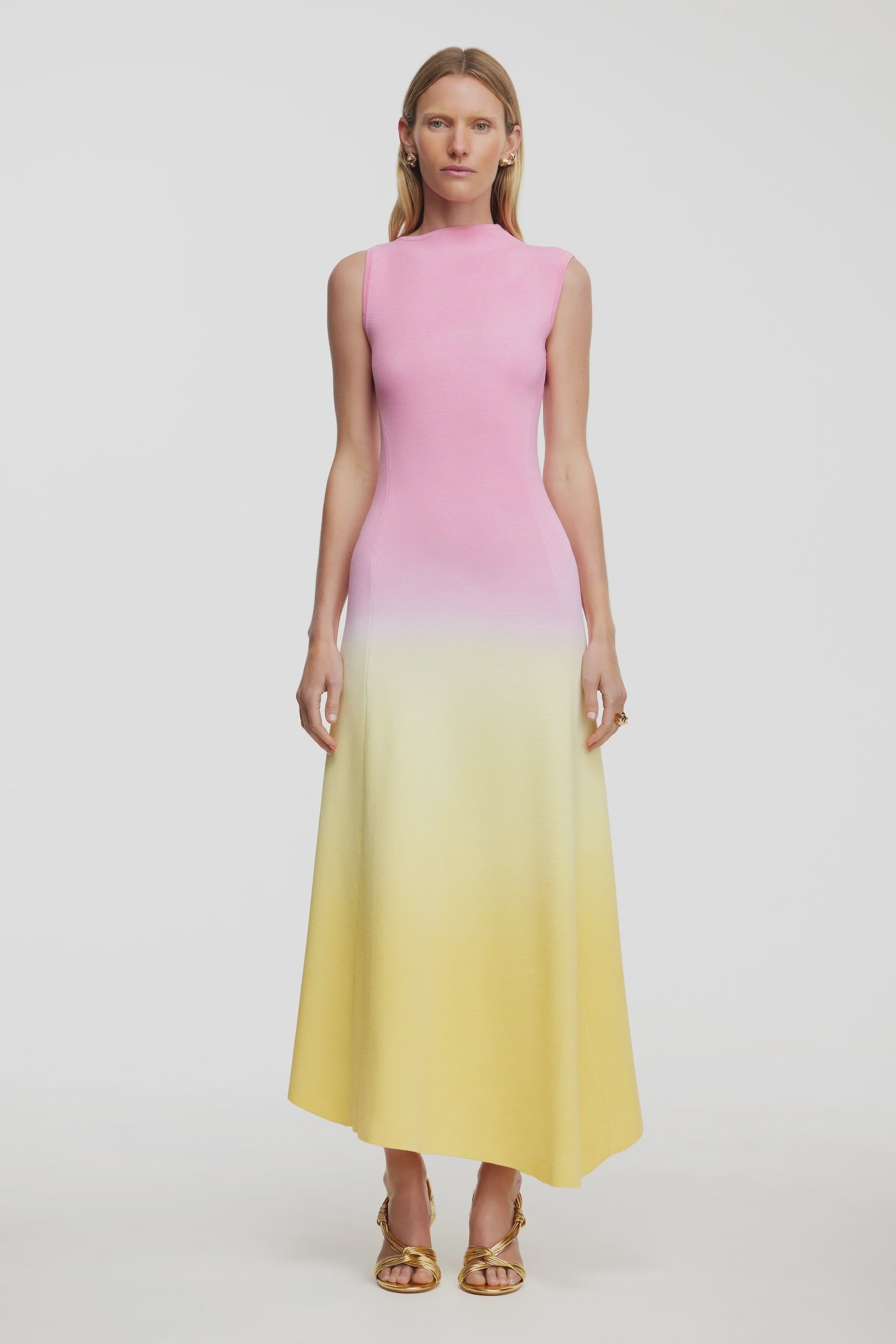 ACLER - ORKNEY MIDI DRESS - RISING SUN OMBRE