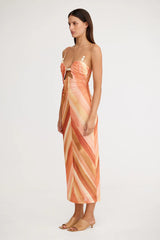 SIGNIFICANT OTHER - MATTIE MIDI DRESS - SHERBET  STRIPE