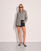 RAEF THE LABEL - DREW SHIRT - GREY BROWN CHECK