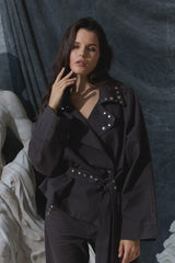 PRE-ORDER - SUMMI SUMMI - STUDDED CROP TRENCH - SHADOW