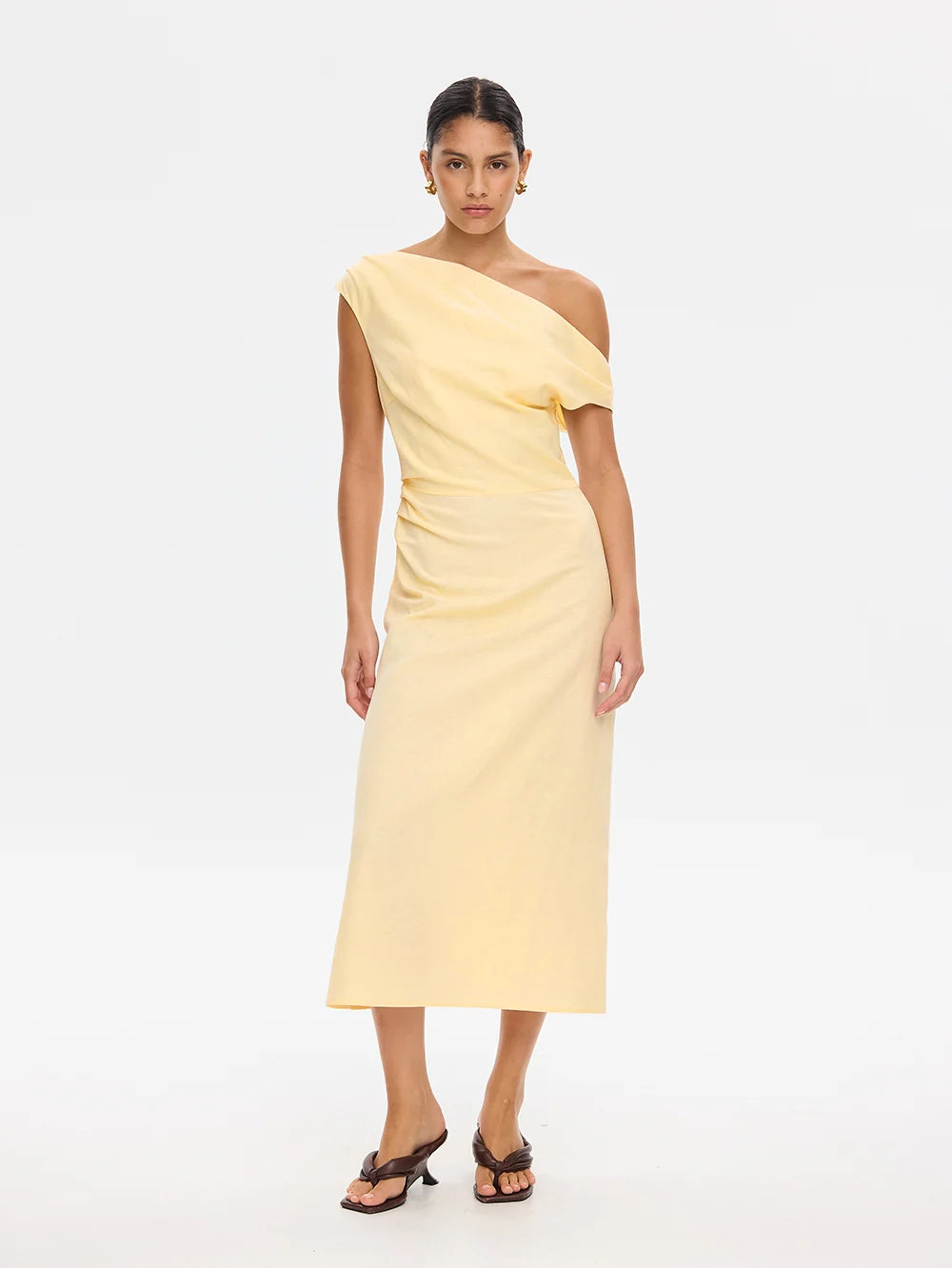 KIVARI - KARINA MIDI DRESS - BUTTER