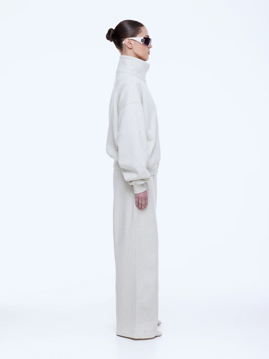 ENA PELLY - PARIS TERRY ZIP THRU - OAT MARLE
