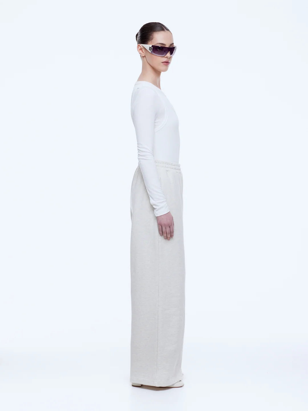 ENA PELLY - PARIS TERRY TRACK PANT - OAT MARLE
