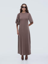 ENA PELLY - ELLY MIDI DRESS - MOCHA