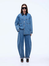 ENA PELLY - PRUE OVERSHIRT - MID INDIGO