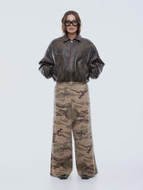 ENA PELLY - MARI LEATHER BOMBER -MOCHA