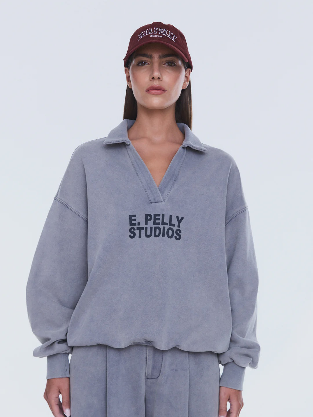 ENA PELLY - IVA JERSEY POLO - DOVE GREY