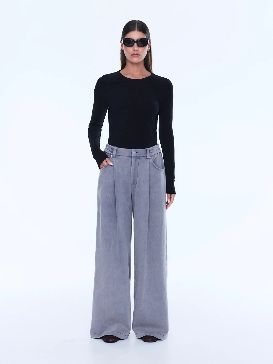ENA PELLY - IVA JERSEY PANT - DOVE GREY