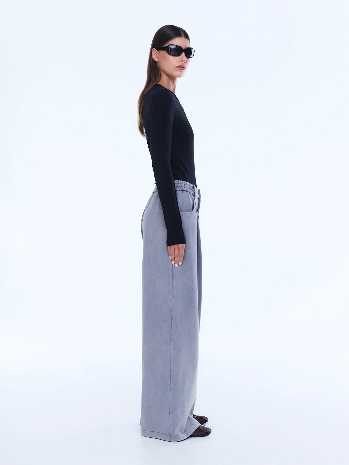 ENA PELLY - IVA JERSEY PANT - DOVE GREY