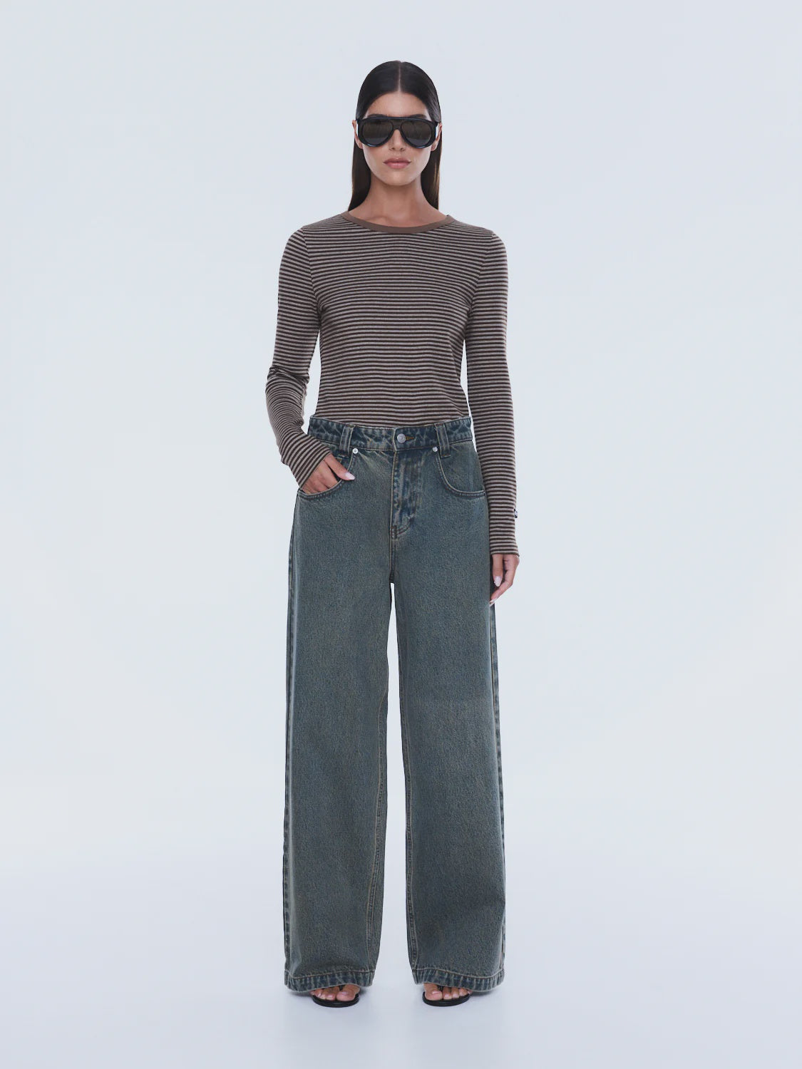 ENA PELLY - GEORGIA DENIM JEAN - WASHED OLIVE