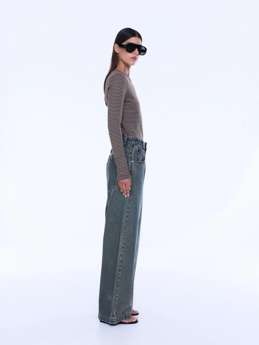 ENA PELLY - GEORGIA DENIM JEAN - WASHED OLIVE