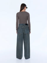 ENA PELLY - GEORGIA DENIM JEAN - WASHED OLIVE