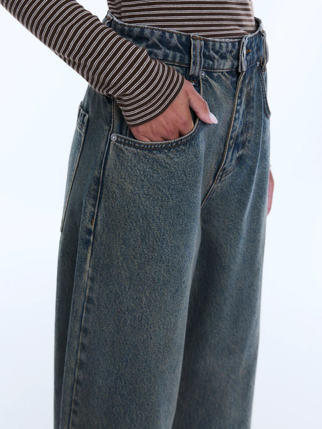 ENA PELLY - GEORGIA DENIM JEAN - WASHED OLIVE