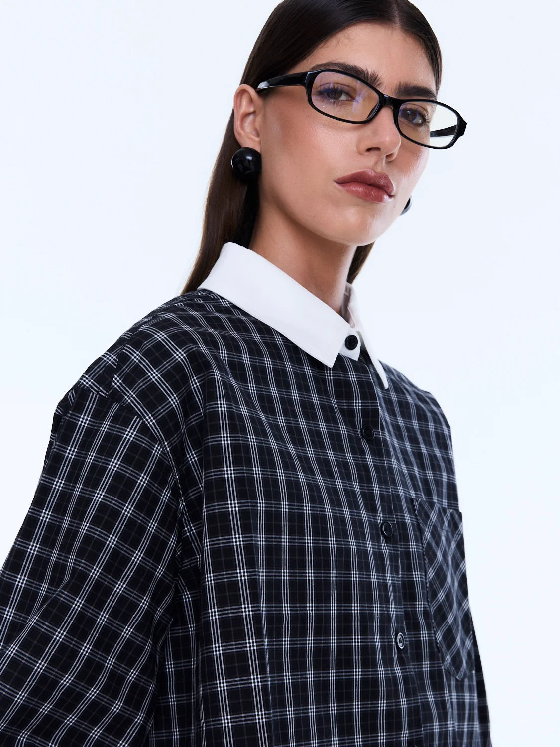 ENA PELLY - LOUISE CHECK SHIRT - BLACK CHECK