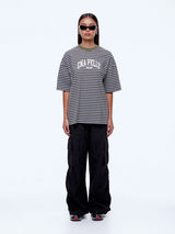 ENA PELLY - MAEVE RELAXED TEE MONROE - GREEN MULTI STRIPE