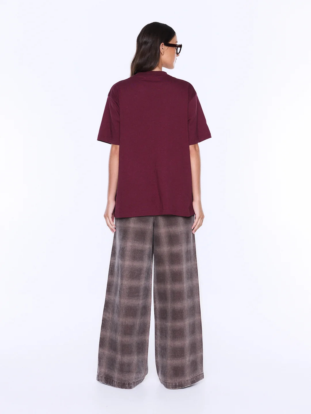ENA PELLY - IVY RELAXED TEE - BURGANDY