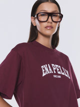 ENA PELLY - IVY RELAXED TEE - BURGANDY