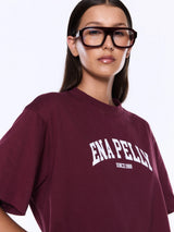 ENA PELLY - IVY RELAXED TEE - BURGANDY